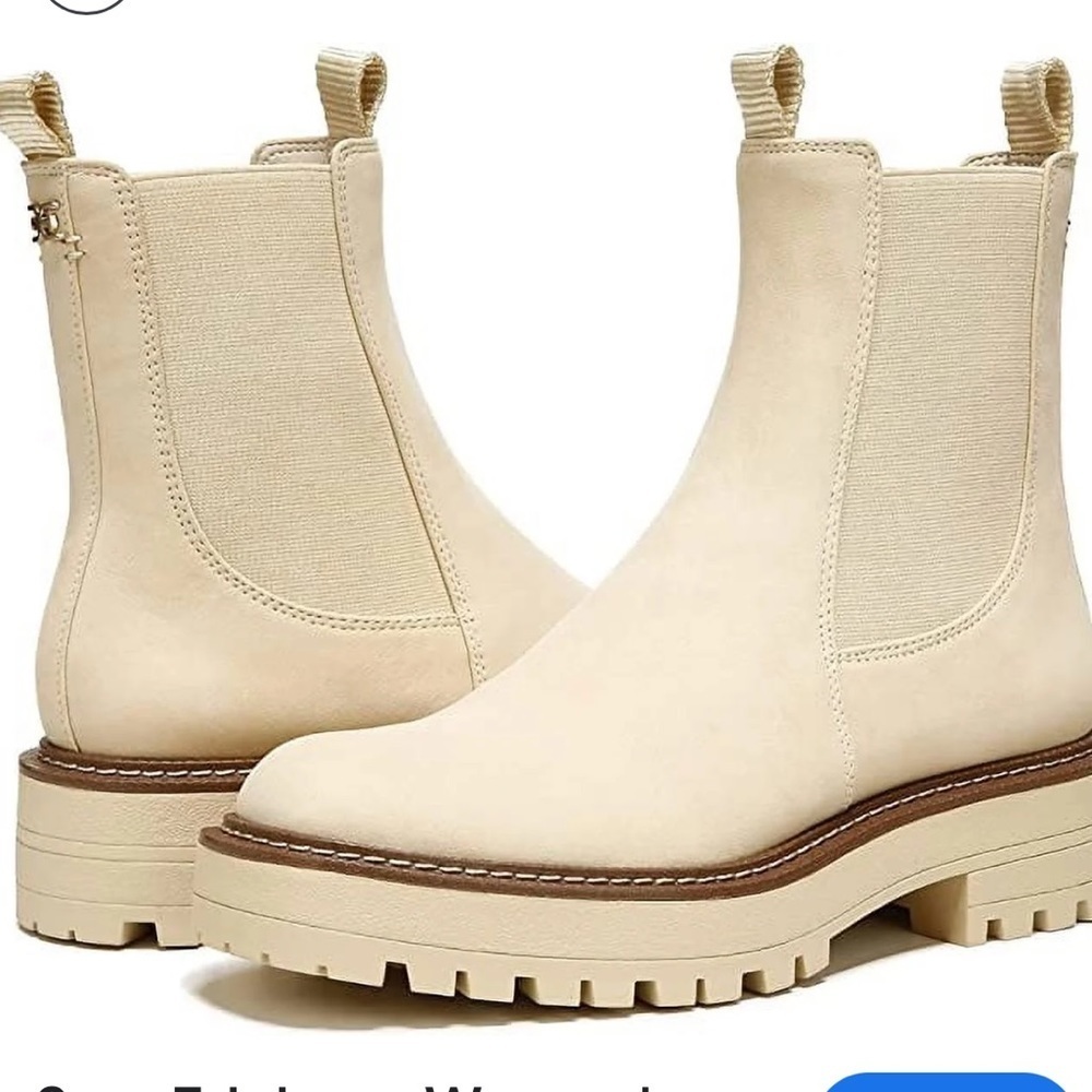 Sam Edelman Cream Ankle Boots